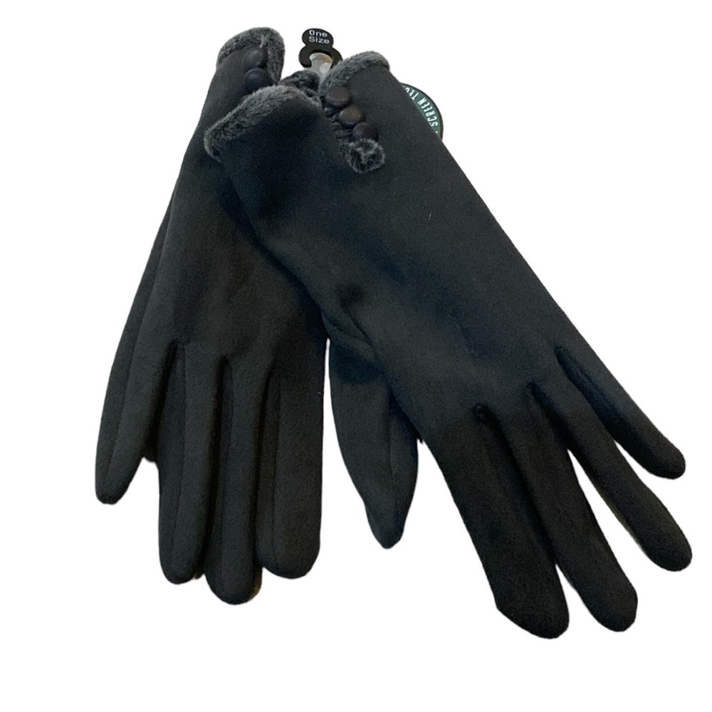Adrienne Vittadini One Size Gray Faux Gloves Selected Line Mask Phone